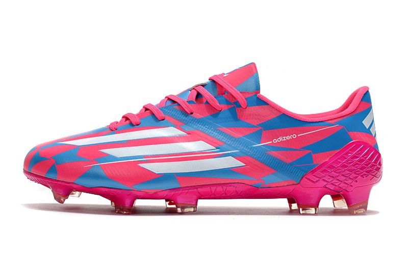 blue and pink adidas cleats