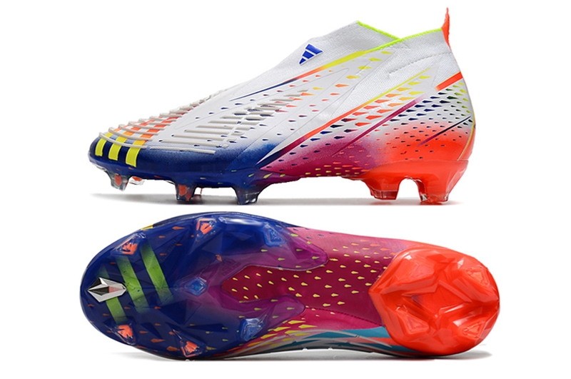 Adidas Predator Edge+ FG Al Rihla 2022 World Cup - White/Solar Yellow/Blue