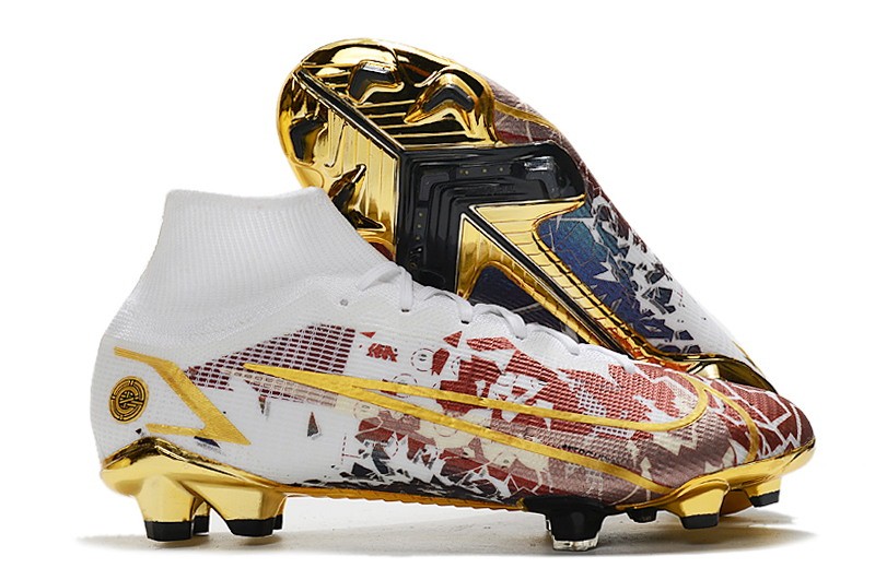 Kids Nike Mercurial Superfly 8 Elite FG CR110 Gold White