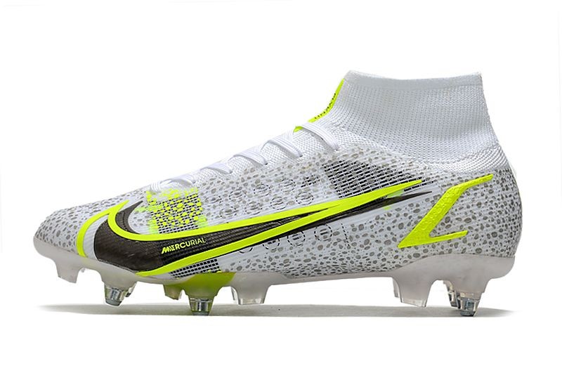 Nike Mercurial Superfly 8 Elite SG - White / Black Metallic / Silver Volt