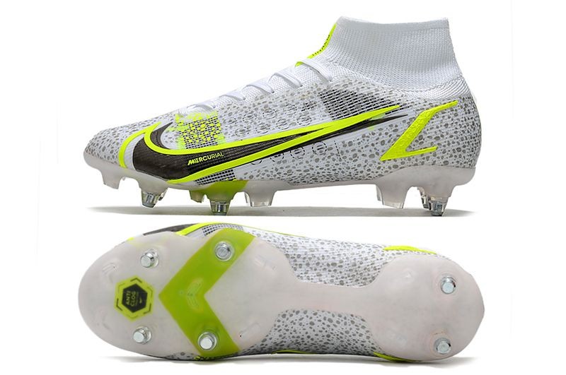Nike Mercurial Superfly 8 Elite SG - White / Black Metallic / Silver Volt