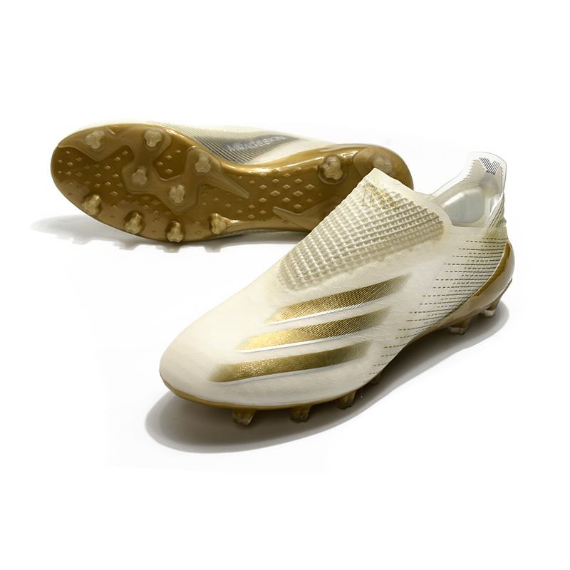 Adidas X Ghosted+ AG - White/Metallic Gold Melange/Core Black