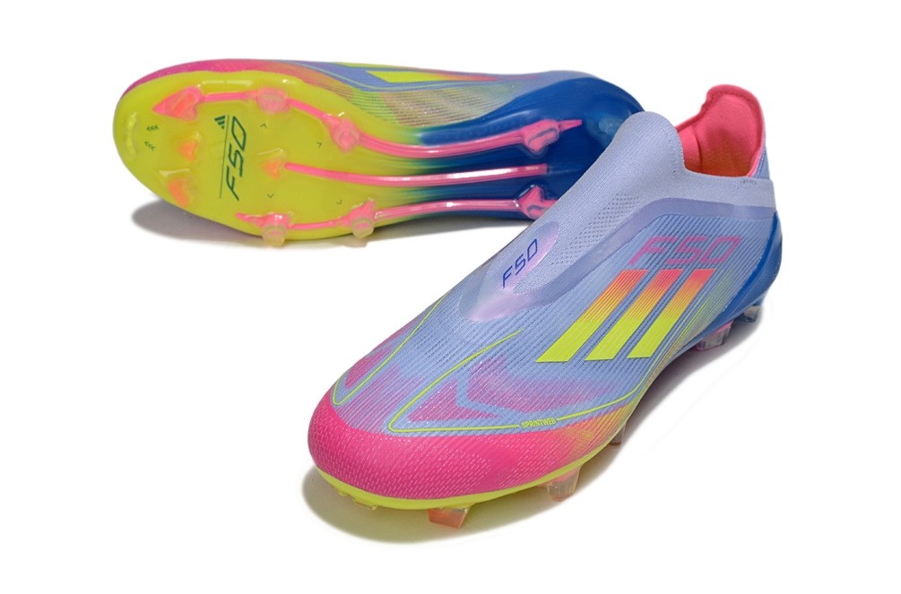 Adidas F50 Celestial Victory Elite Laceless FG - Blue Fusion/Lucid Lemon/Lucid Pink