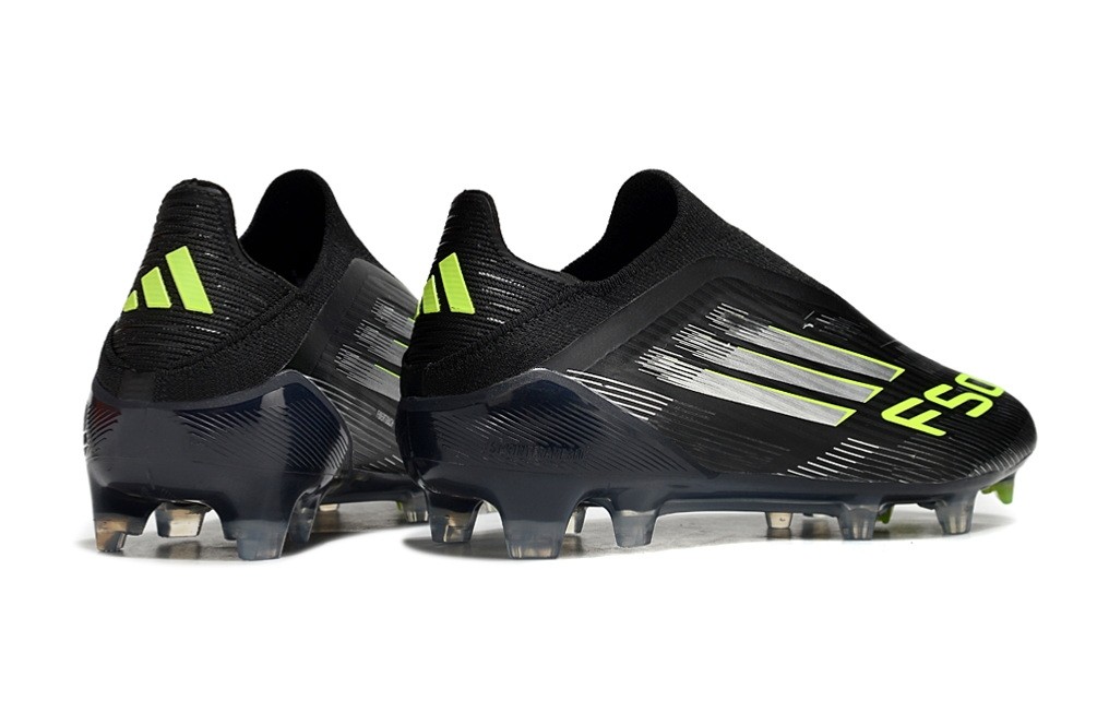 Adidas F50 Electric Stealth Pack Elite Laceless FG - Black/Iron Metallic/Lucid Lemon