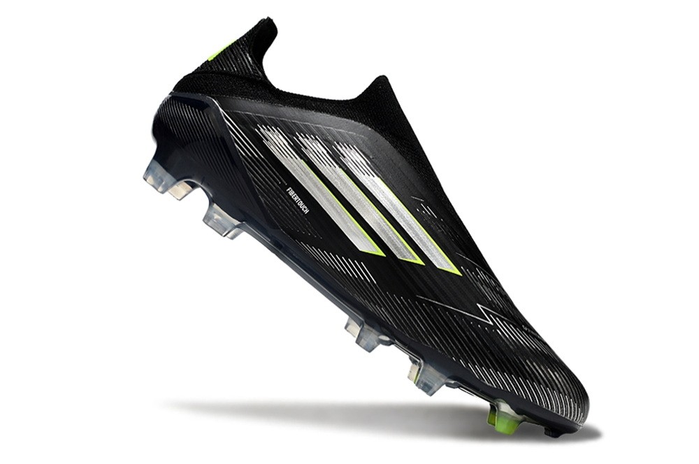 Adidas F50 Electric Stealth Pack Elite Laceless FG - Black/Iron Metallic/Lucid Lemon