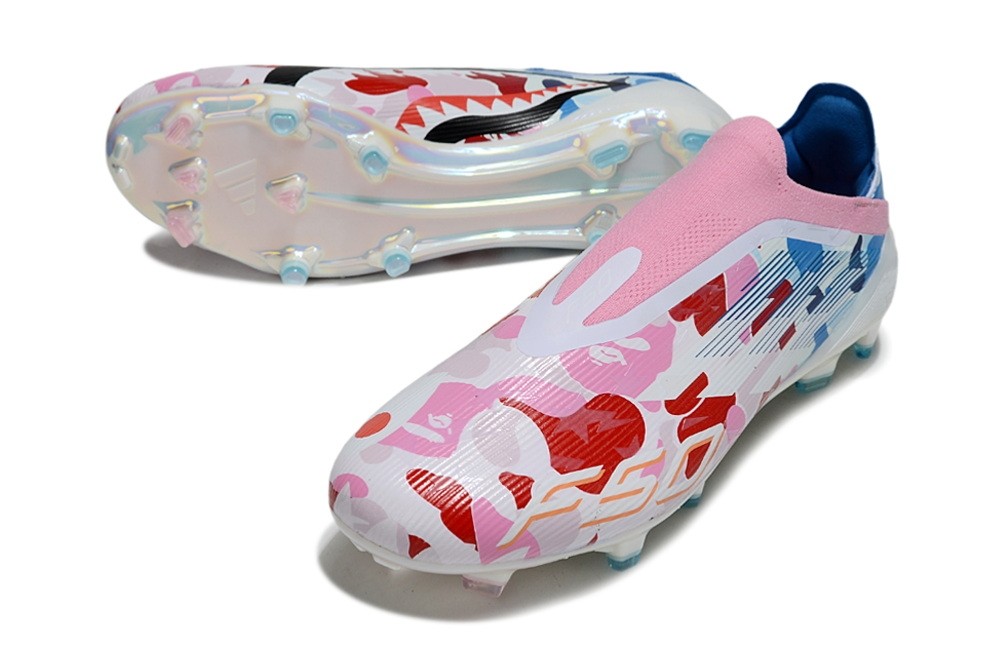 Adidas F50 Elite Laceless FG Bape - Clear Pink/Footwear White/Ice Blue