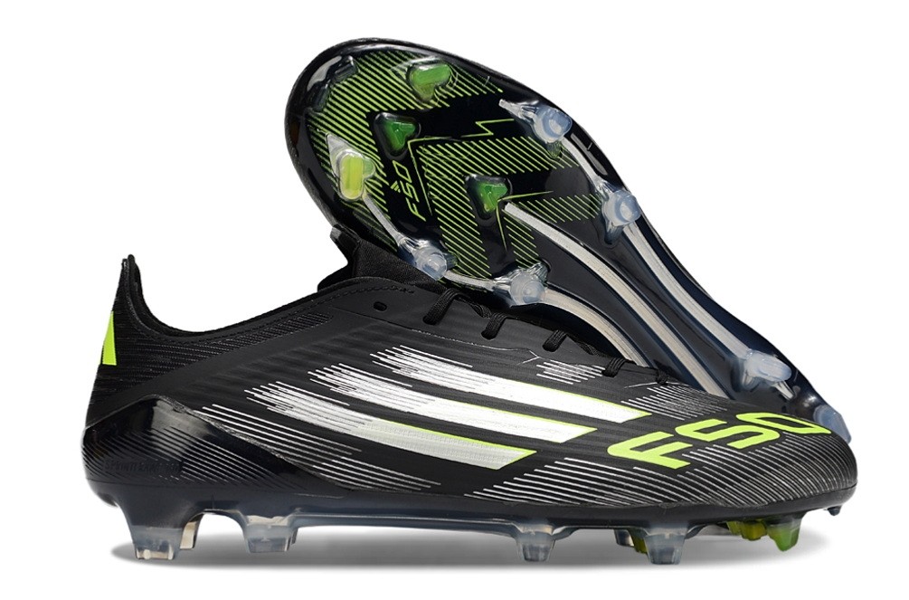 Adidas F50 Elite Tongue FG Electric Stealth Pack - Core Black/Lucid Lemon