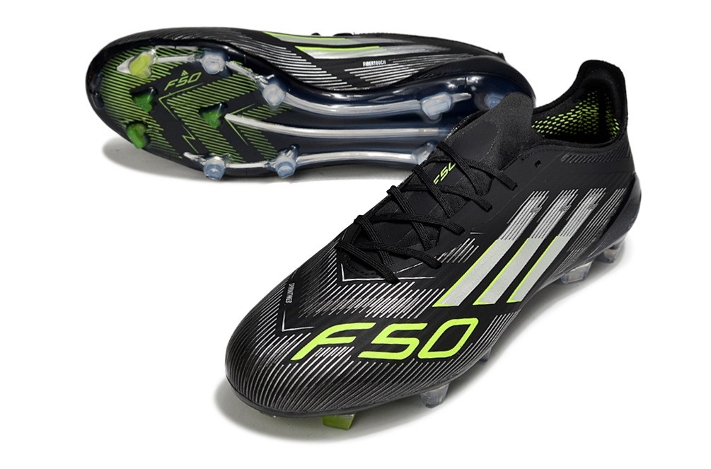 Adidas F50 Elite Tongue FG Electric Stealth Pack - Core Black/Lucid Lemon