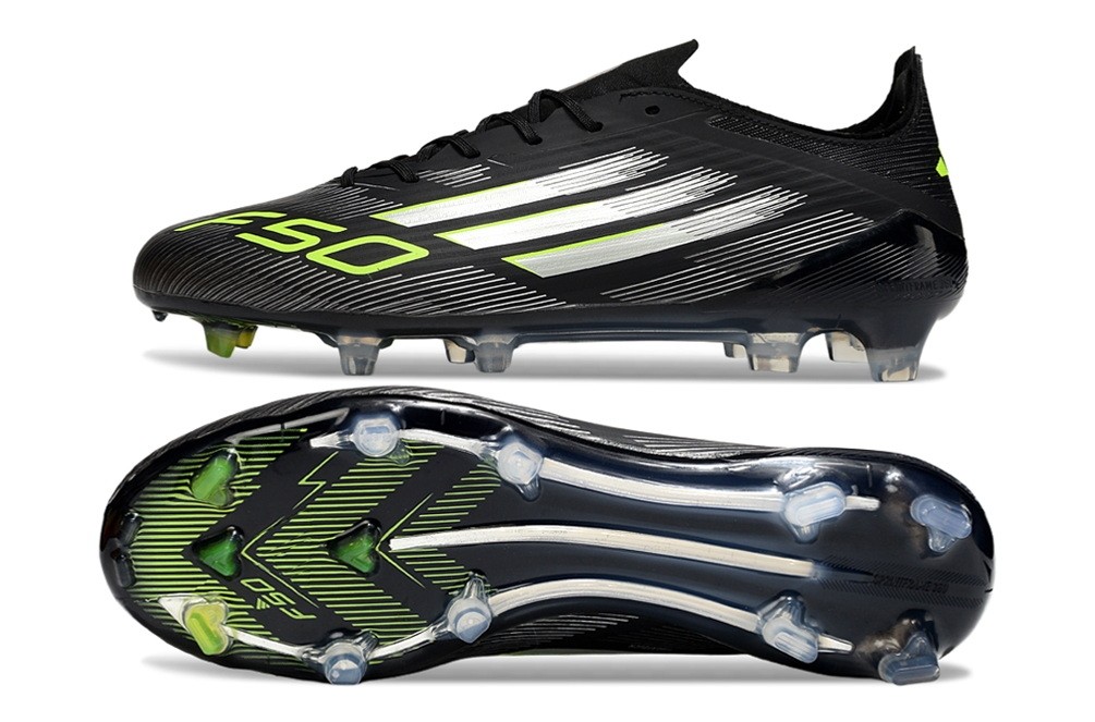 Adidas F50 Elite Tongue FG Electric Stealth Pack - Core Black/Lucid Lemon