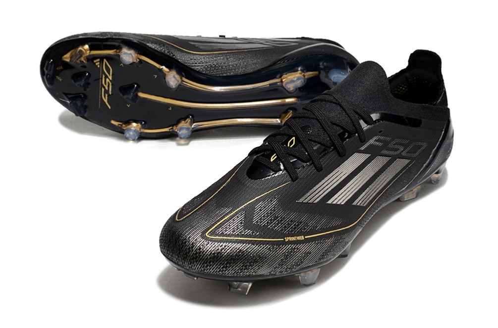 Adidas F50 Elite With Laces FG Dark Spark Pack - Black/Gold Metallic