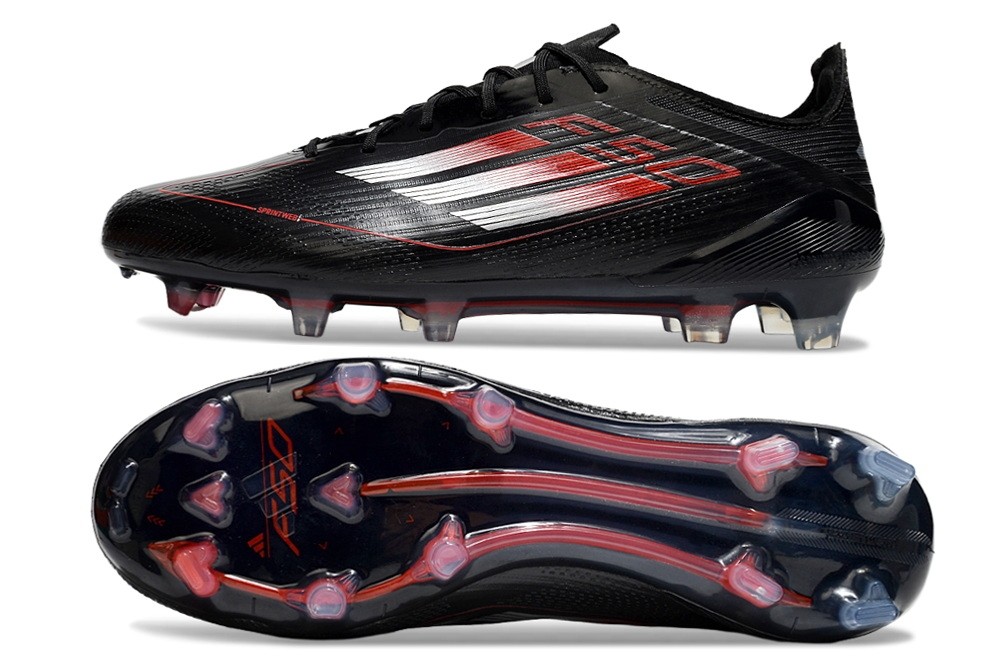 Adidas F50 Elite with Laces FG Stealth Victory Pack - Core Black/Lucid Red