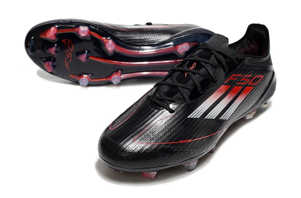 Adidas F50 Elite with Laces FG Stealth Victory Pack - Core Black/Lucid Red