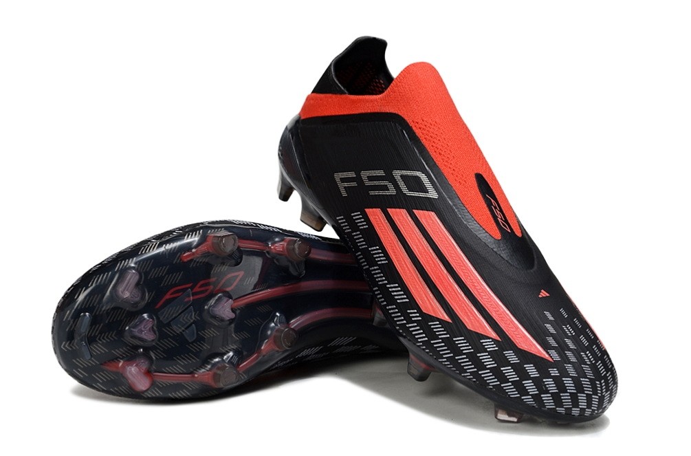 Adidas F50 Immortal DNA Black pack Elite Laceless FG - Black/Lucid Red 