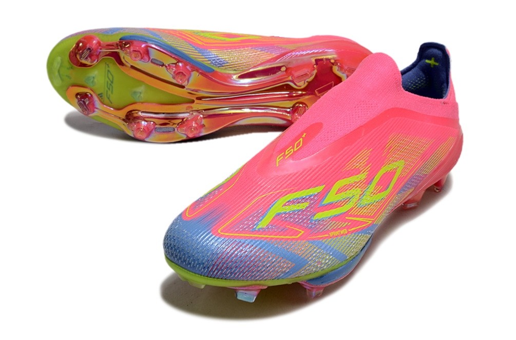 Adidas F50+ Laceless Mystic Victory Pack Elite FG - Lucid Pink/Lucid Lemon/Blue