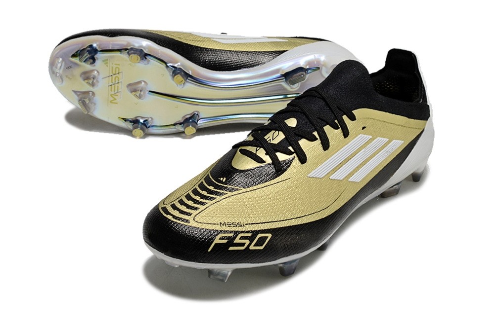 Adidas F50 Messi Elite Laced FG Triunfo Dorado - Gold Metallic/White