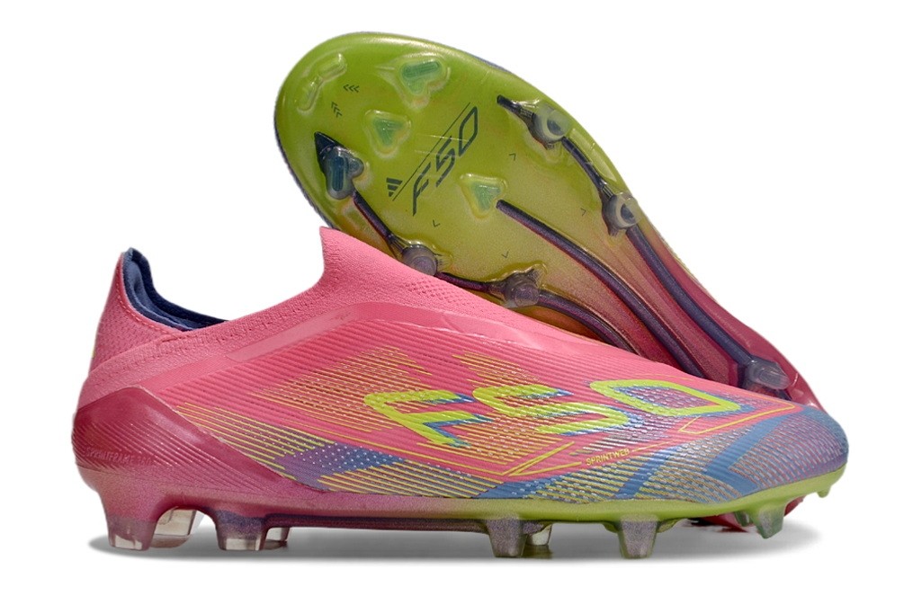 Adidas F50 Mystic Victory Elite Laceless FG - Pink/Lucid Lemon/Blue Fusion
