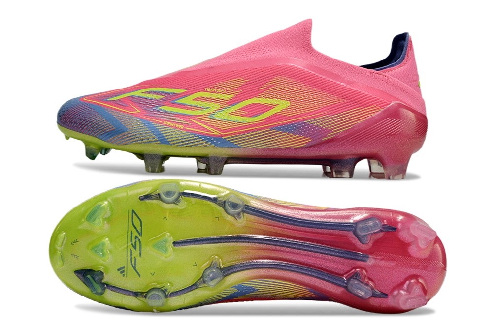 Adidas F50 Mystic Victory Elite Laceless FG - Pink/Lucid Lemon/Blue Fusion