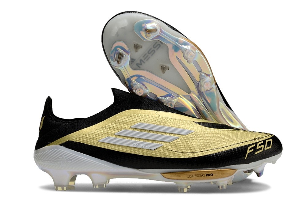 Adidas F50+ Laceless Messi Triunfo Dorado Elite FG - Gold Metallic/White