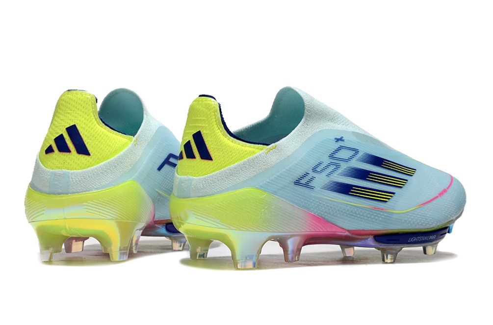 Adidas F50+ Stellar Icon Pack Laceless Elite FG - Almost Blue/Solar Yellow