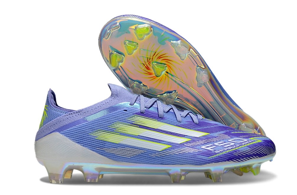 Adidas F50 Sparkfusion Elite Low-cut Laces FG Cleats - Purple/Lucid Lemon