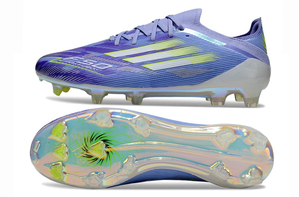 Adidas F50 Sparkfusion Elite Low-cut Laces FG Cleats - Purple/Lucid Lemon