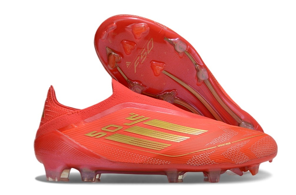 Adidas F50 Two Horizons Elite Laceless FG - Bright Red/Gold Metallic
