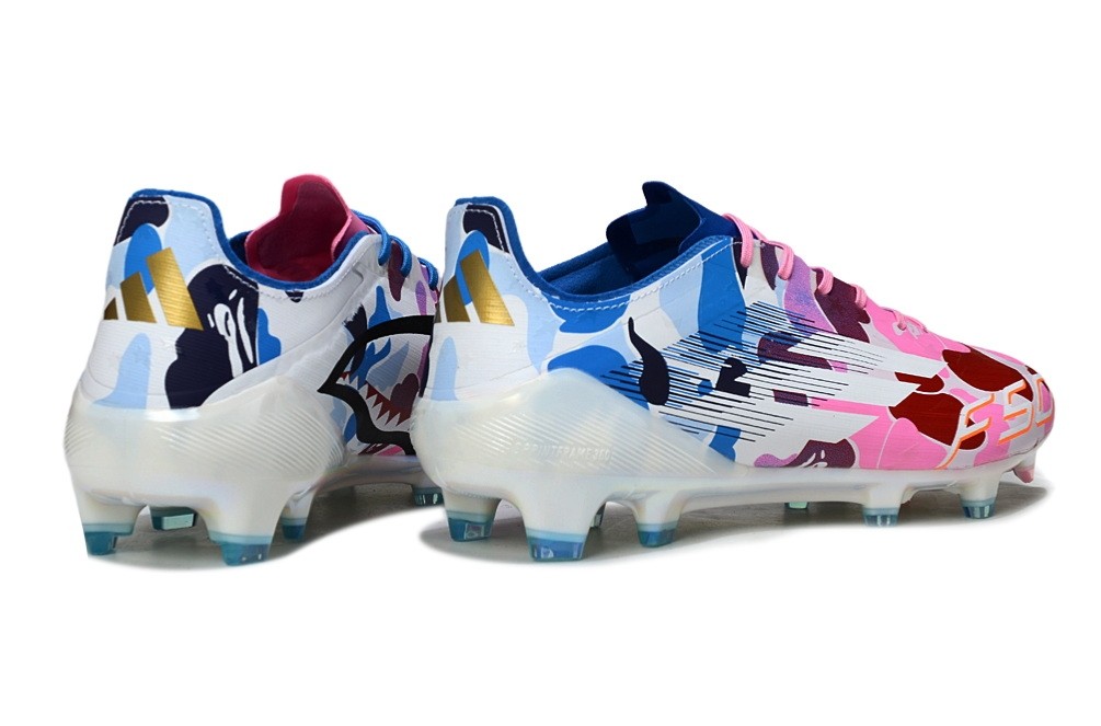 Adidas F50 x Bape Laces Elite FG - Pink/Blue/White