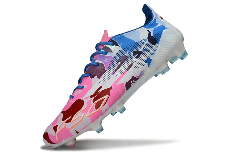 Adidas F50 x Bape Laces Elite FG - Pink/Blue/White