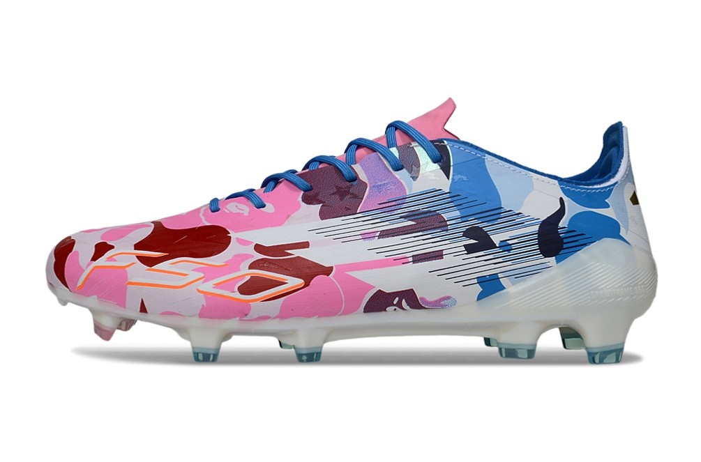 Adidas F50 x Bape Laces Elite FG - Pink/Blue/White