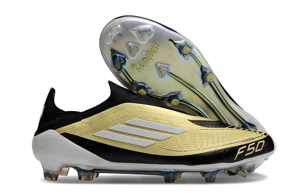 Adidas Messi F50 Triunfo Dorado Pack Elite Laceless FG - Gold/Black/White