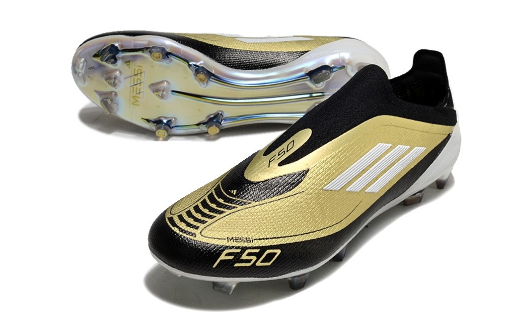 Adidas Messi F50 Triunfo Dorado Pack Elite Laceless FG - Gold/Black/White
