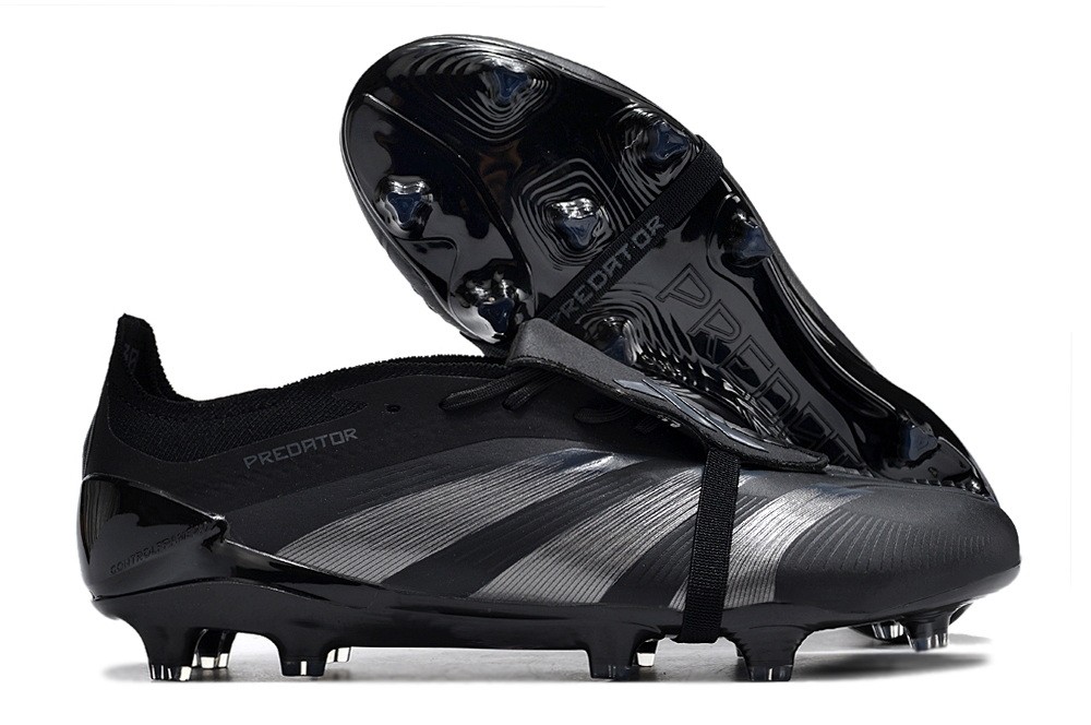 adidas Predator 24 Elite Foldover Tongue FG Blackout Pack - Black/Black