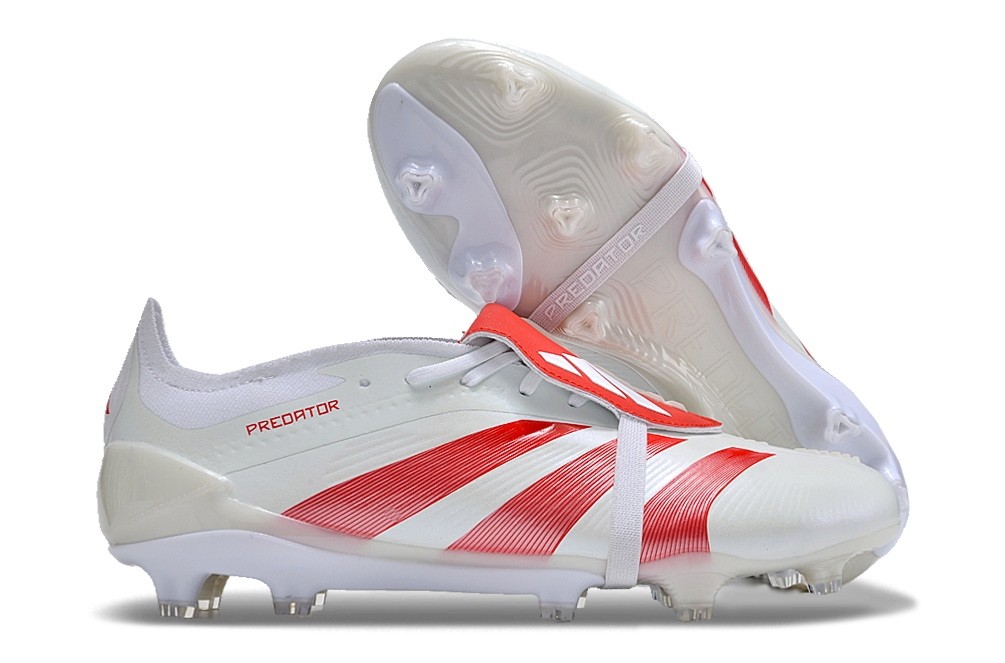 Adidas Predator 24 x TAA Elite Tongue FG Pure Strike - White/Bright Red