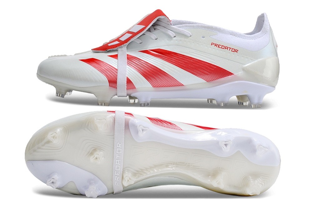 Adidas Predator 24 x TAA Elite Tongue FG Pure Strike - White/Bright Red