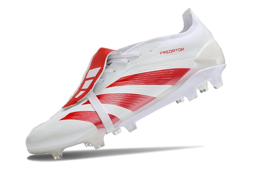 Adidas Predator 24 x TAA Elite Tongue FG Pure Strike - White/Bright Red