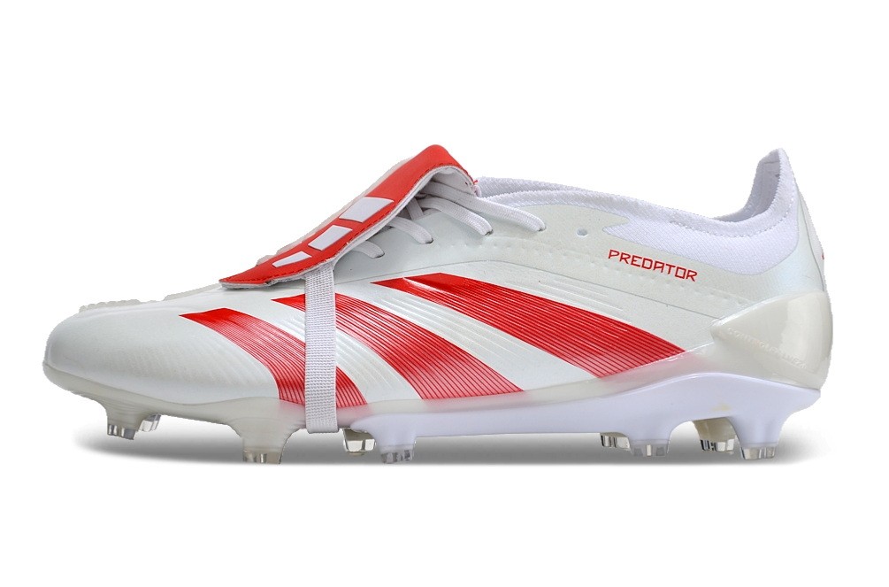 Adidas Predator 24 x TAA Elite Tongue FG Pure Strike - White/Bright Red