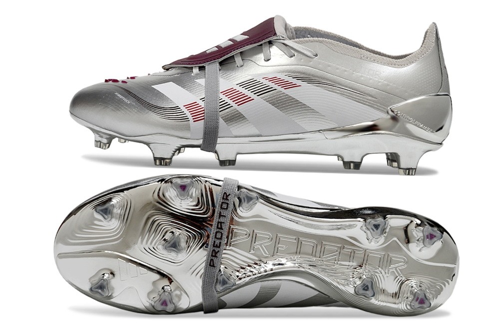 Adidas Predator Bellingham Chrome Dream Elite FT FG - Metallic Silver/Legacy Burgundy