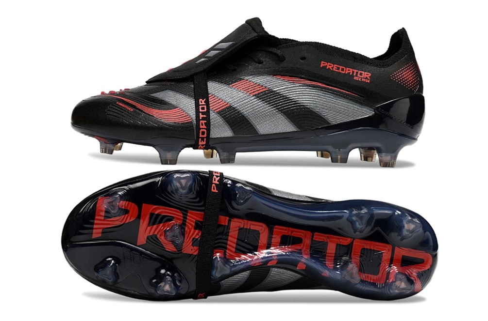 Adidas Predator Elite Foldover Tongue FG Stealth Victory Pack - Black /Grey /Red