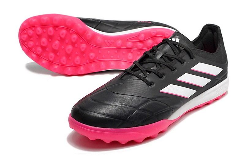 Adidas Copa Pure.3 TF Soccer Cleats - Core Black/Zero Metallic/Shock Pink