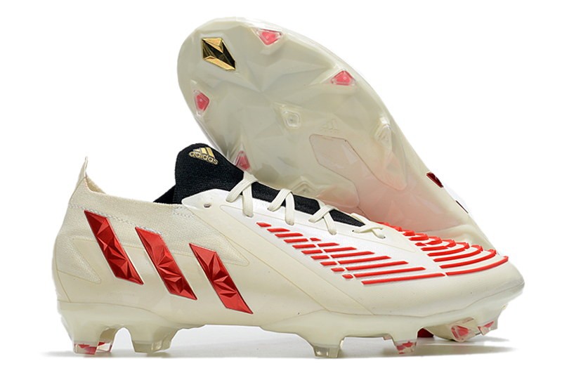 Adidas Predator Edge .1 Low FG Showdown - Off White/Vivid Red/Gold Metallic