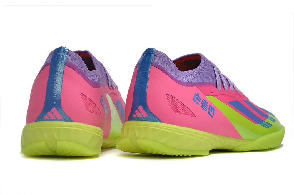 Adidas X Crazyfast.1 Indoor Soccer Cleats - Lucid Lemon/Royal Blue/Pink