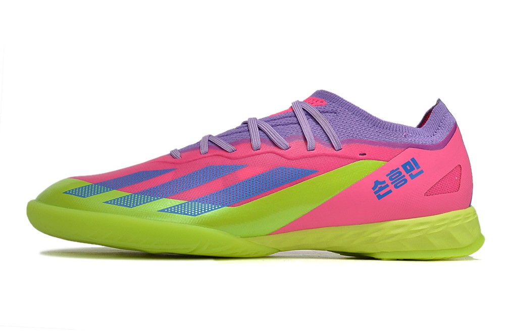 Adidas X Crazyfast.1 Indoor Soccer Cleats - Lucid Lemon/Royal Blue/Pink