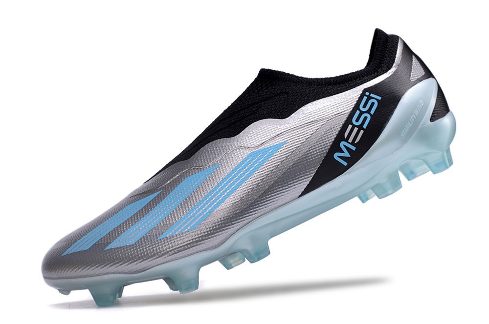 Adidas X Crazyfast.1 Messi LL Laceless FG Infinito - Silver Metallic/Bliss Blue/Black