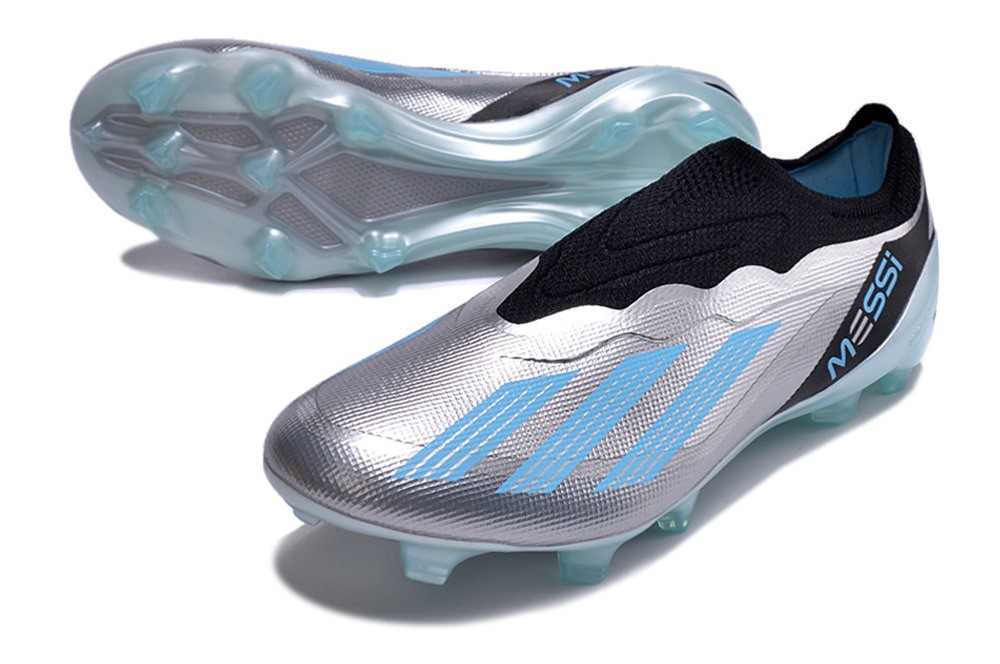 Adidas X Crazyfast.1 Messi LL Laceless FG Infinito - Silver Metallic/Bliss Blue/Black