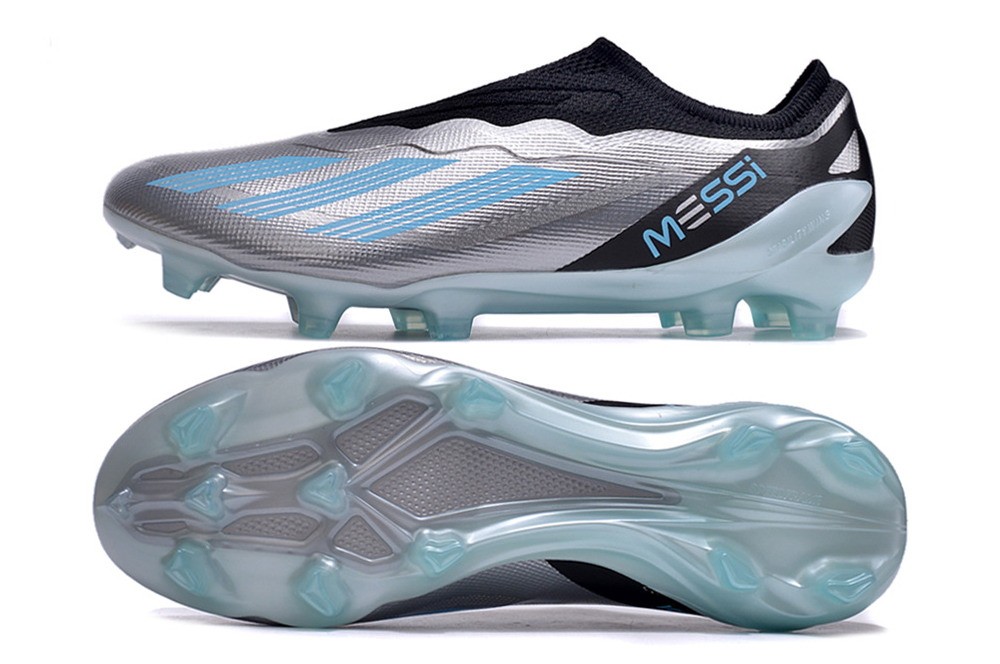 Adidas X Crazyfast.1 Messi LL Laceless FG Infinito - Silver Metallic/Bliss Blue/Black