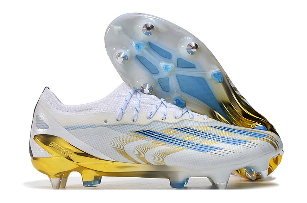 Adidas X CrazyFast.1 Messi Las Estrellas SG Soft Ground - White/Pulse Blue/Gold Metallic