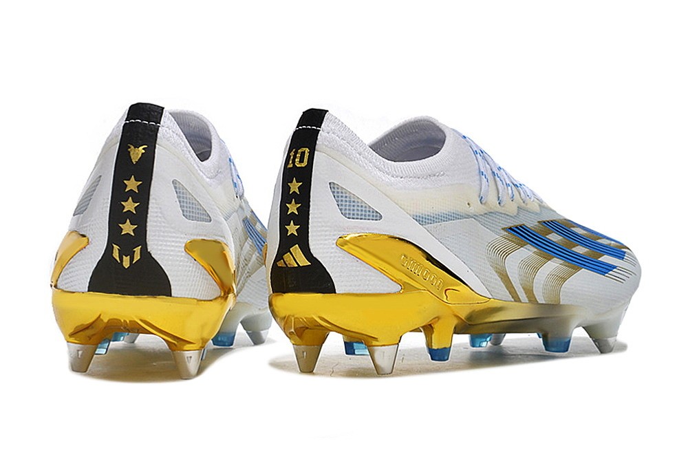 Adidas X CrazyFast.1 Messi Las Estrellas SG Soft Ground - White/Pulse Blue/Gold Metallic