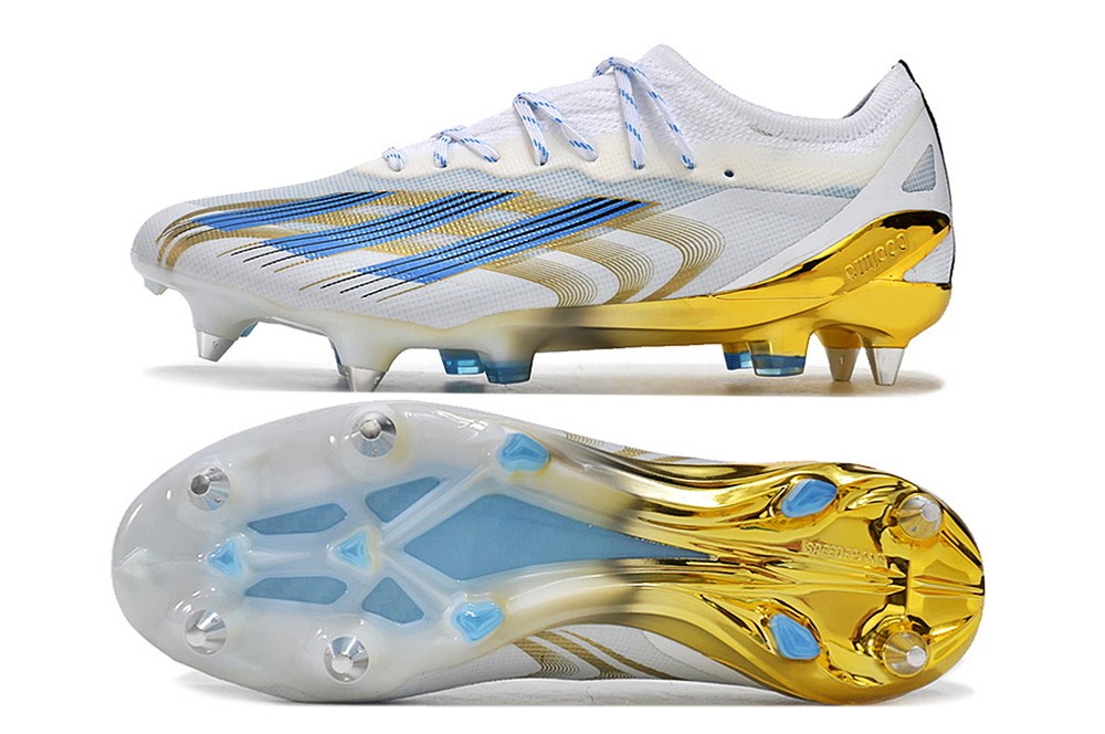 Adidas X CrazyFast.1 Messi Las Estrellas SG Soft Ground - White/Pulse Blue/Gold Metallic
