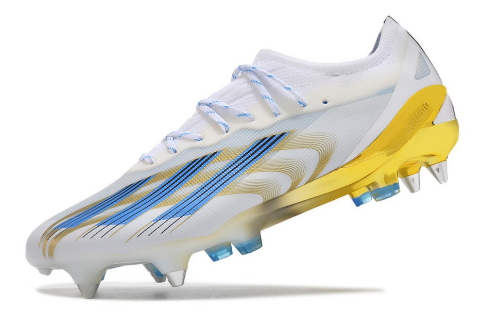 Adidas X CrazyFast.1 Messi Las Estrellas SG Soft Ground - White/Pulse Blue/Gold Metallic