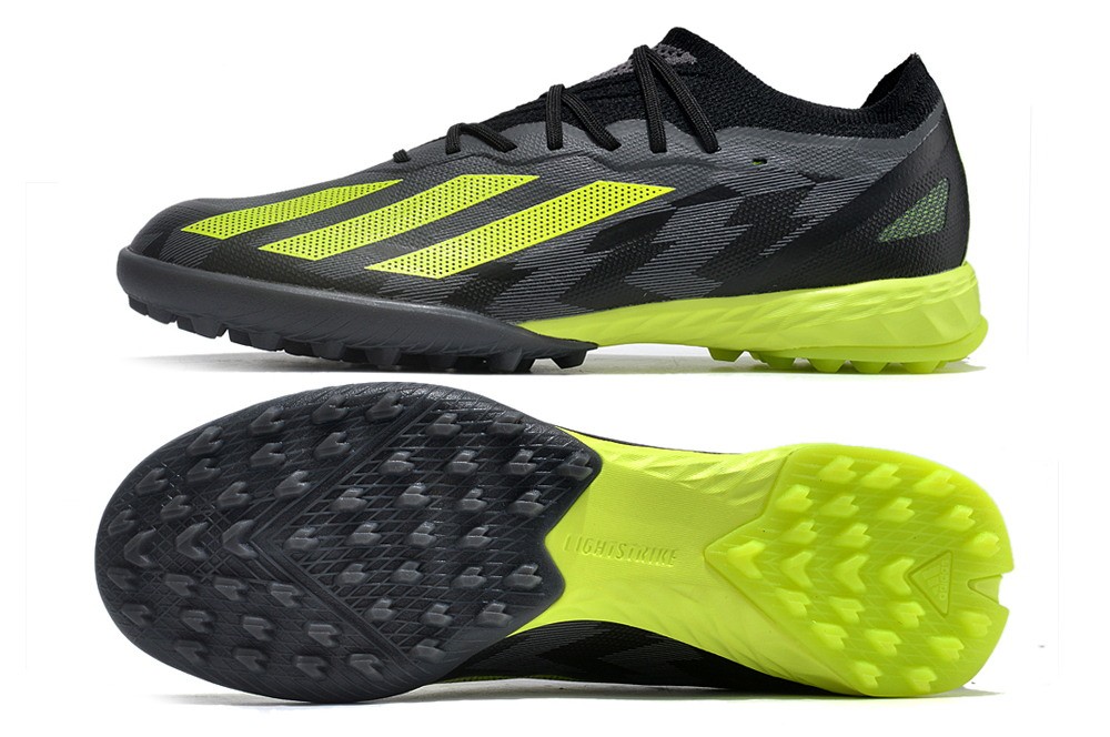 Adidas X Crazyfast.1 TF Turf Soccer Cleats - Core Black/Solar Yellow/Grey Five
